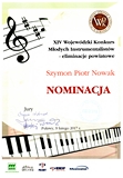 Nominacja Szymona Nowaka w Wojewdzkim Konkursie Modych Instrumentalistw